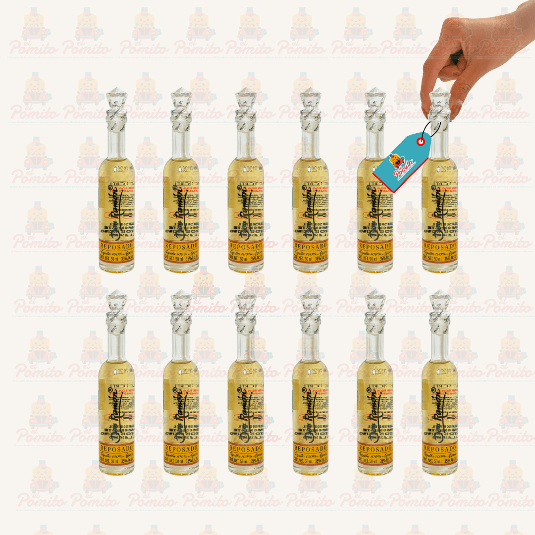(12 piezas) Mini Tequila Don Ramón Flauta Reposado 50 ml.