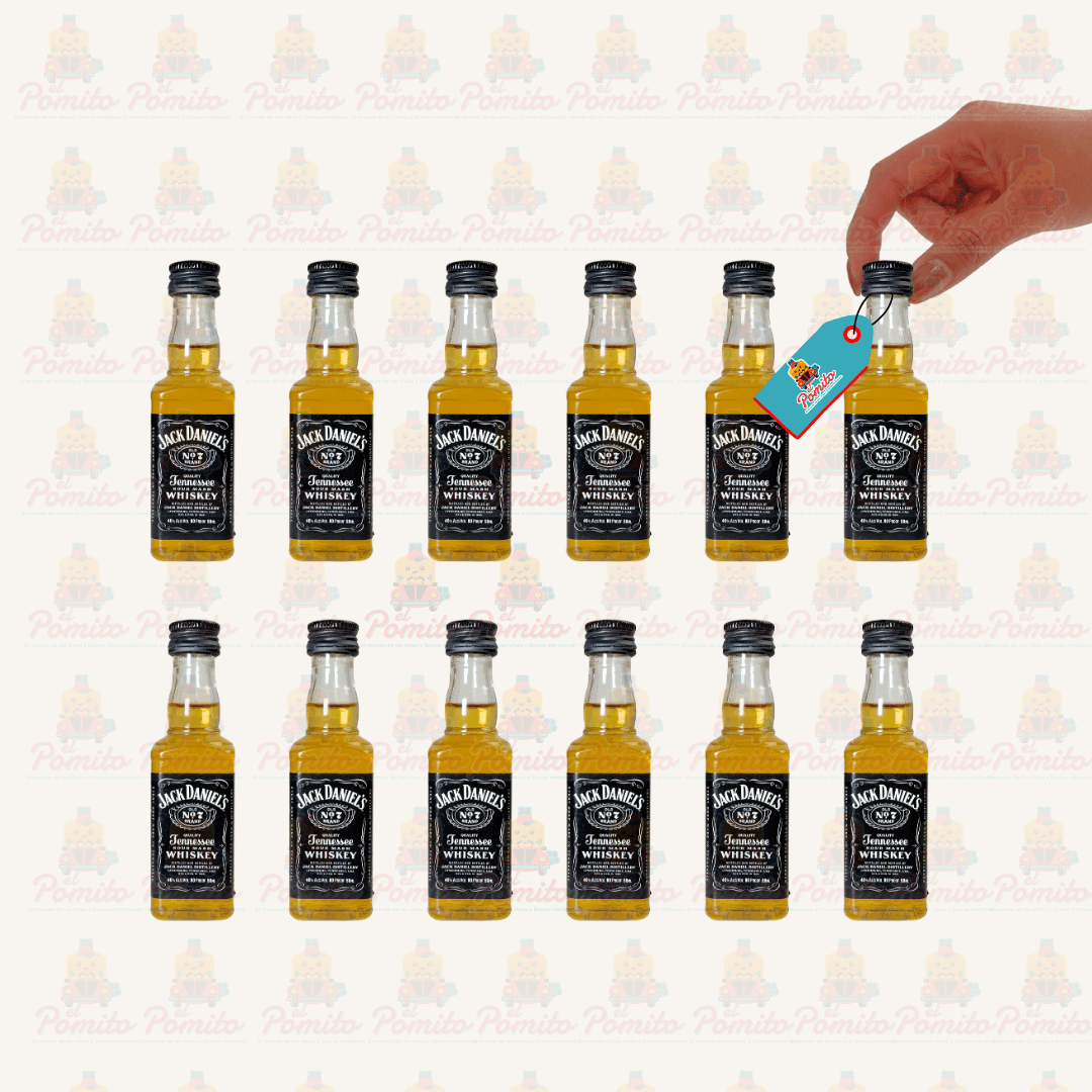 (12 piezas)Mini Whisky Jack Daniels Tennesee 50 ml. Plástico