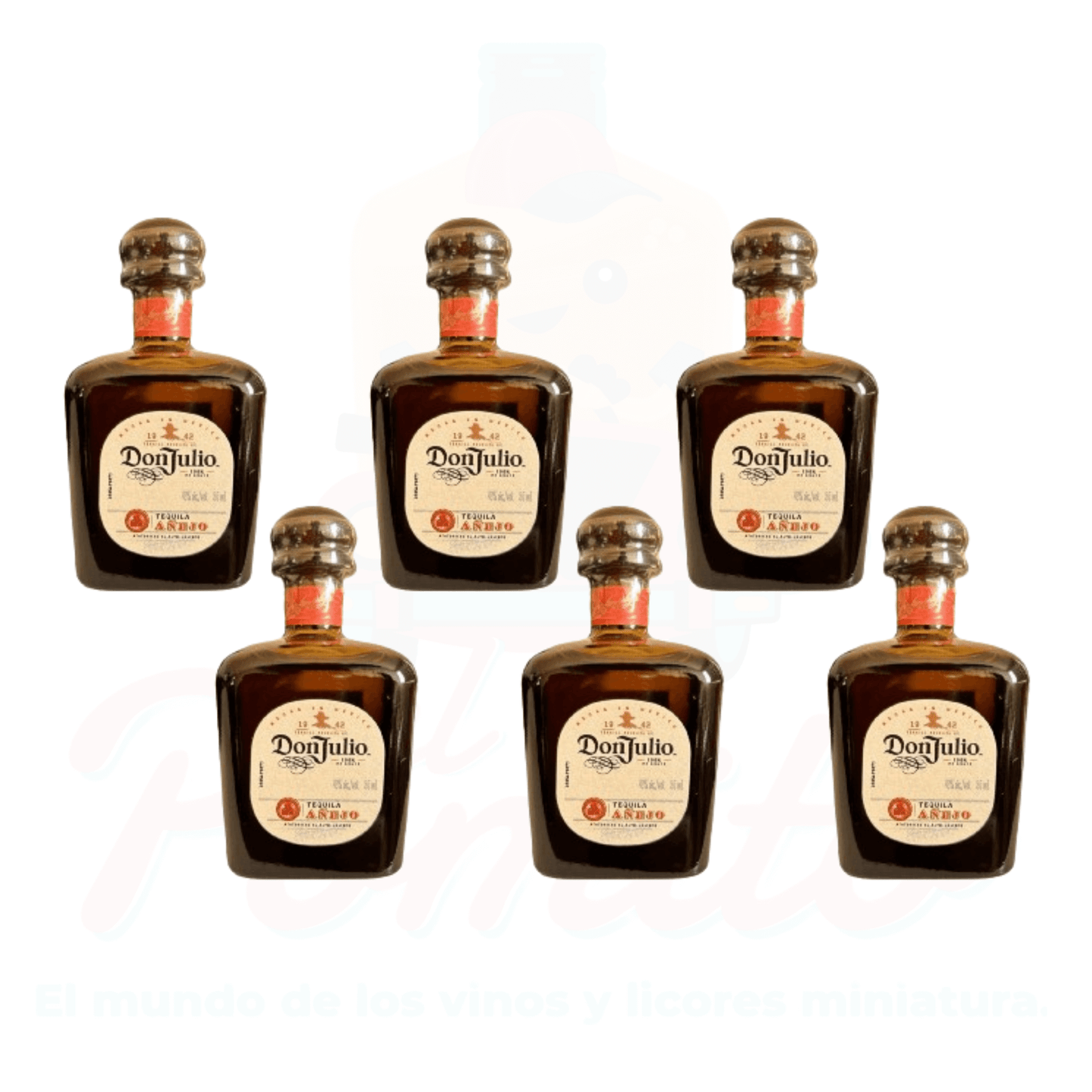 (6 Piezas) Mini Tequila Don Julio Añejo 50 ml.