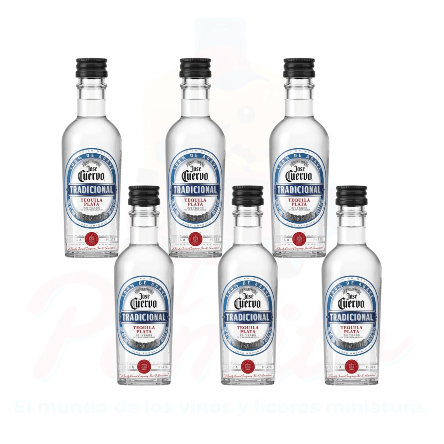 (6 Piezas) Mini Tequila Jose Cuervo Tradicional Plata 50 ml.