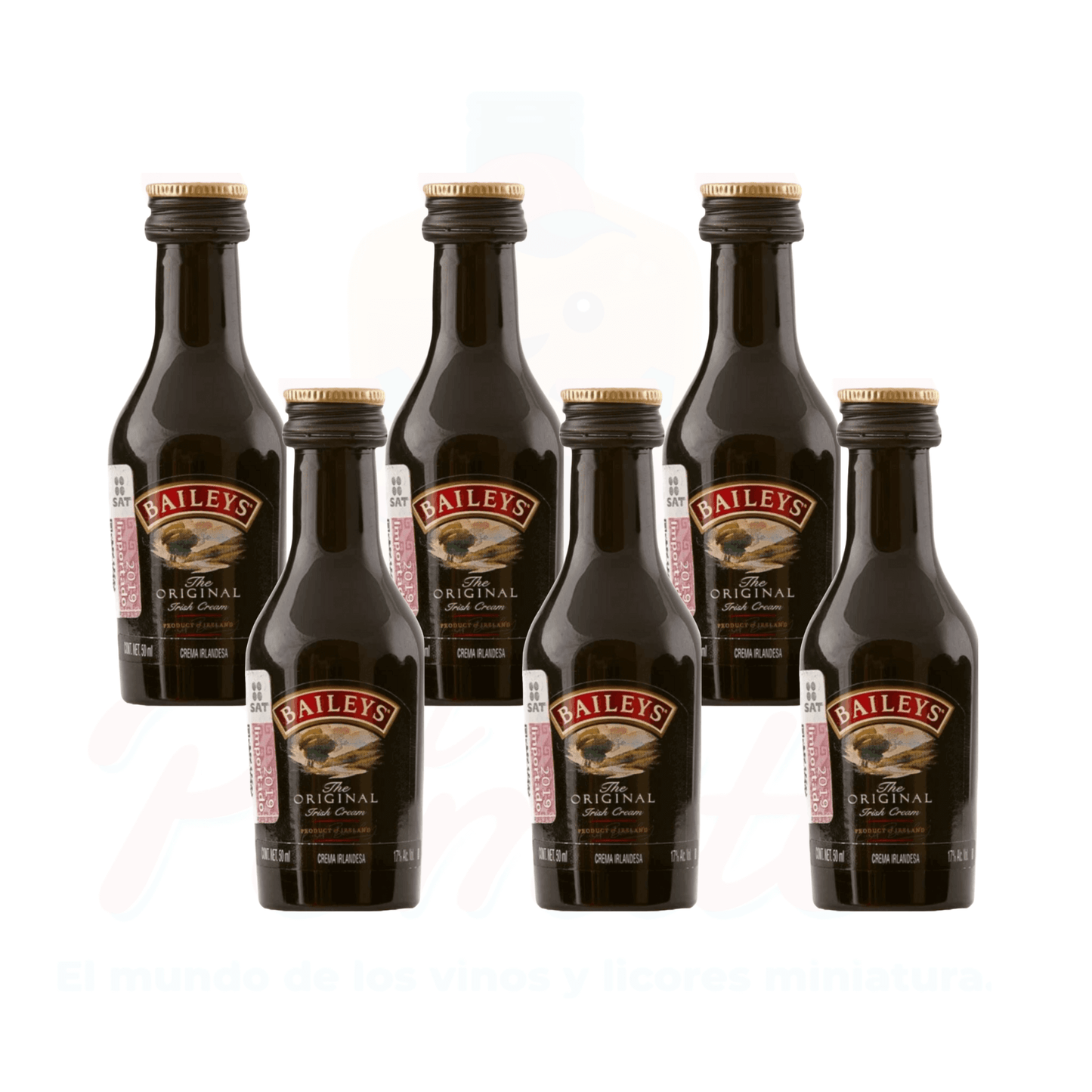 (6 Piezas) Mini Crema de Whisky Baileys Original 50 ml