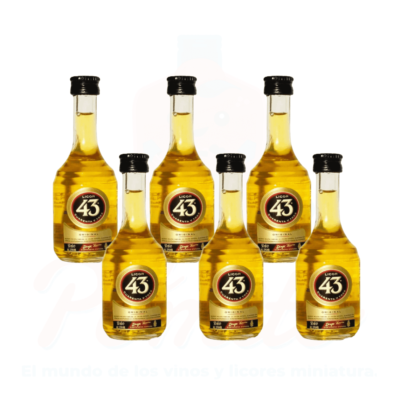 (6 Piezas) Mini Licor 43, 50 ml.