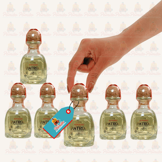 (6 Piezas) Mini Tequila Patrón Reposado 50 ml.