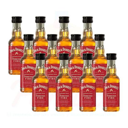 (12 piezas) Mini Whisky Jack Daniels Fire 50 ml.