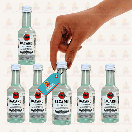 (6 Piezas) Mini Ron Bacardi Blanco 50ml.