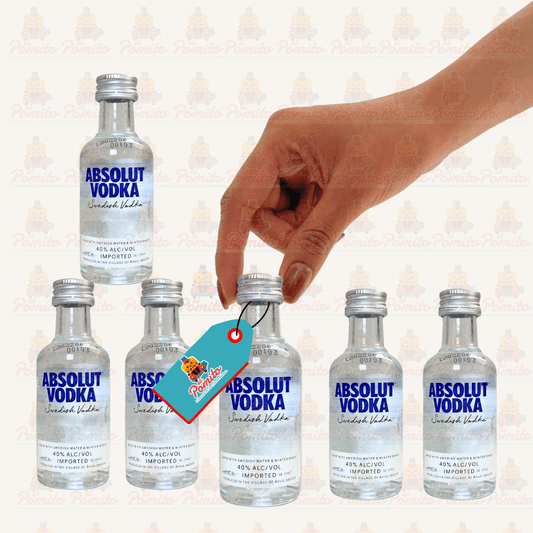 (6 Piezas) Mini Vodka Absolut Azul 50 ml.