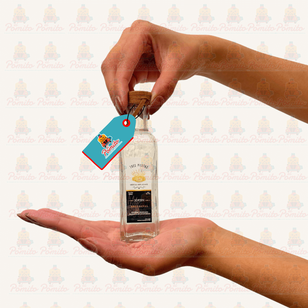 Mini Mezcal Artesanal Tres Piletas Joven 60 ml.