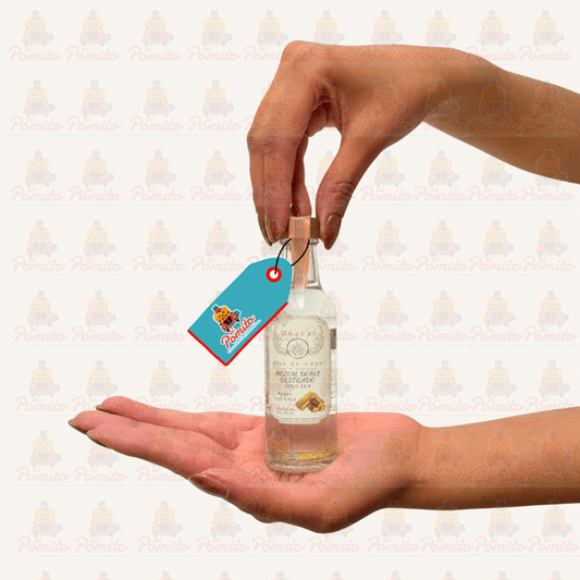 Mini Mezcal Alas de Ángel Doble Destilado Gold 24K 50ml.