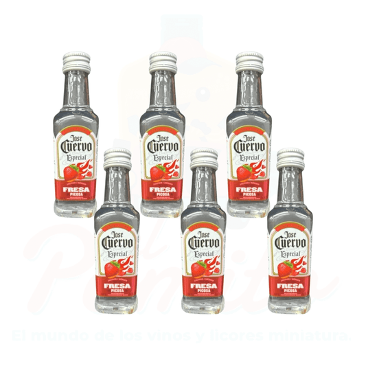 (6 Piezas) Mini Tequila Jose Cuervo Especial Fresa Picosa 50ml.