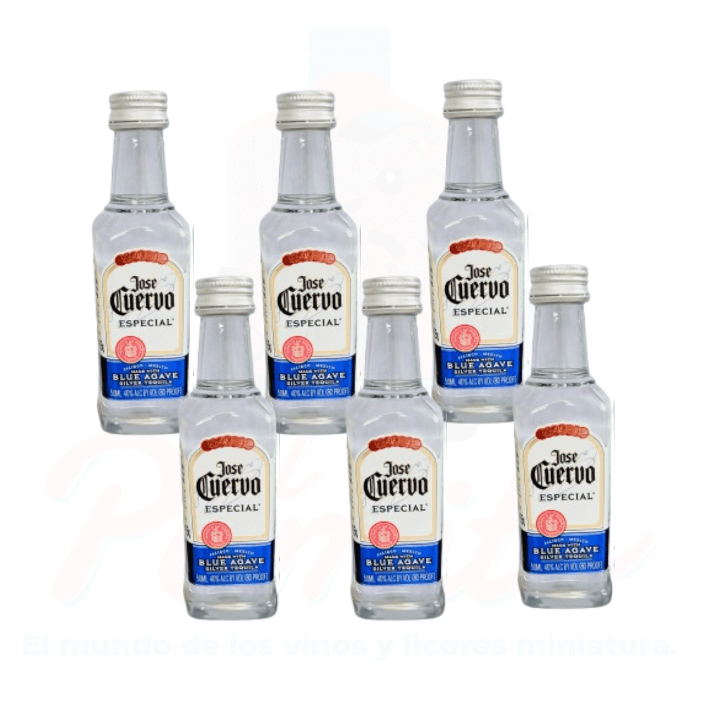 (6 Piezas) Mini Tequila Jose Cuervo Especial Silver 50 ml.