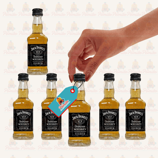 (6 Piezas) Mini Whisky Jack Daniels Tennesee 50 ml. Vidrio.
