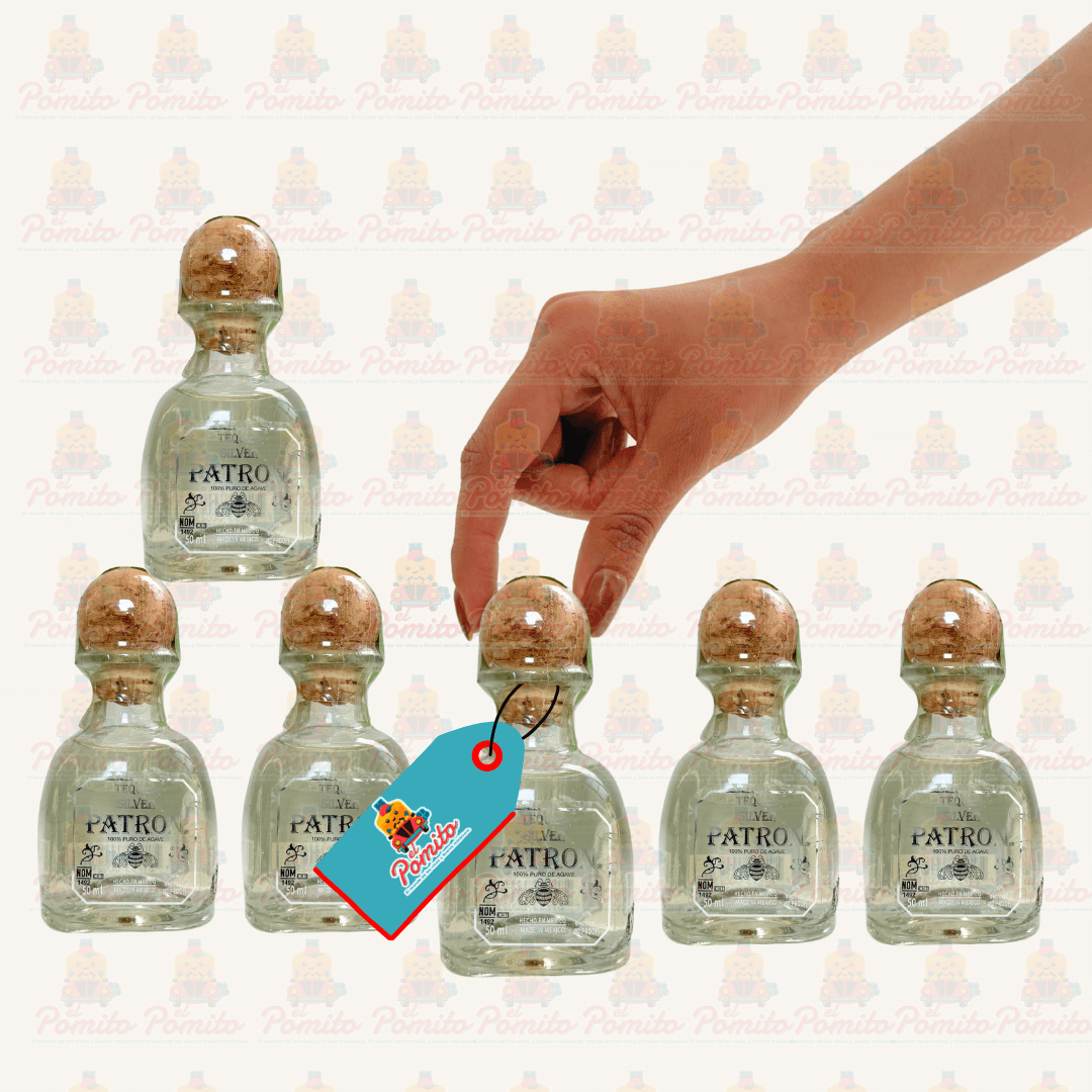 (6 Piezas) Mini Tequila Patrón Silver 50 ml.