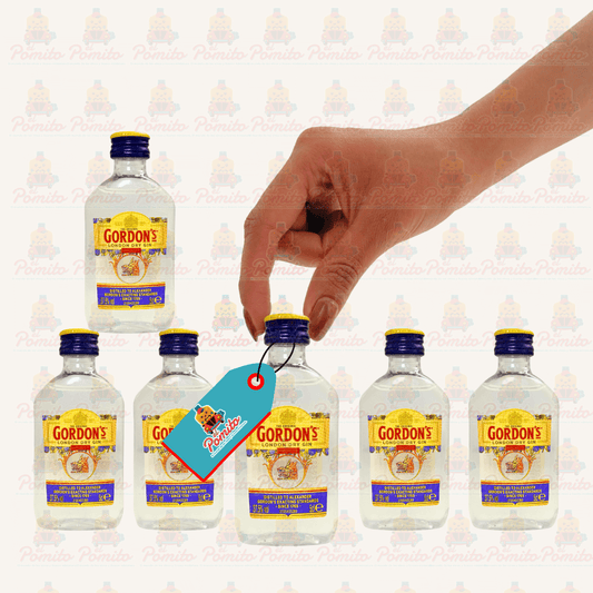 (6 Piezas) Mini Ginebra Gordon's London Dry Gin 50 ml.