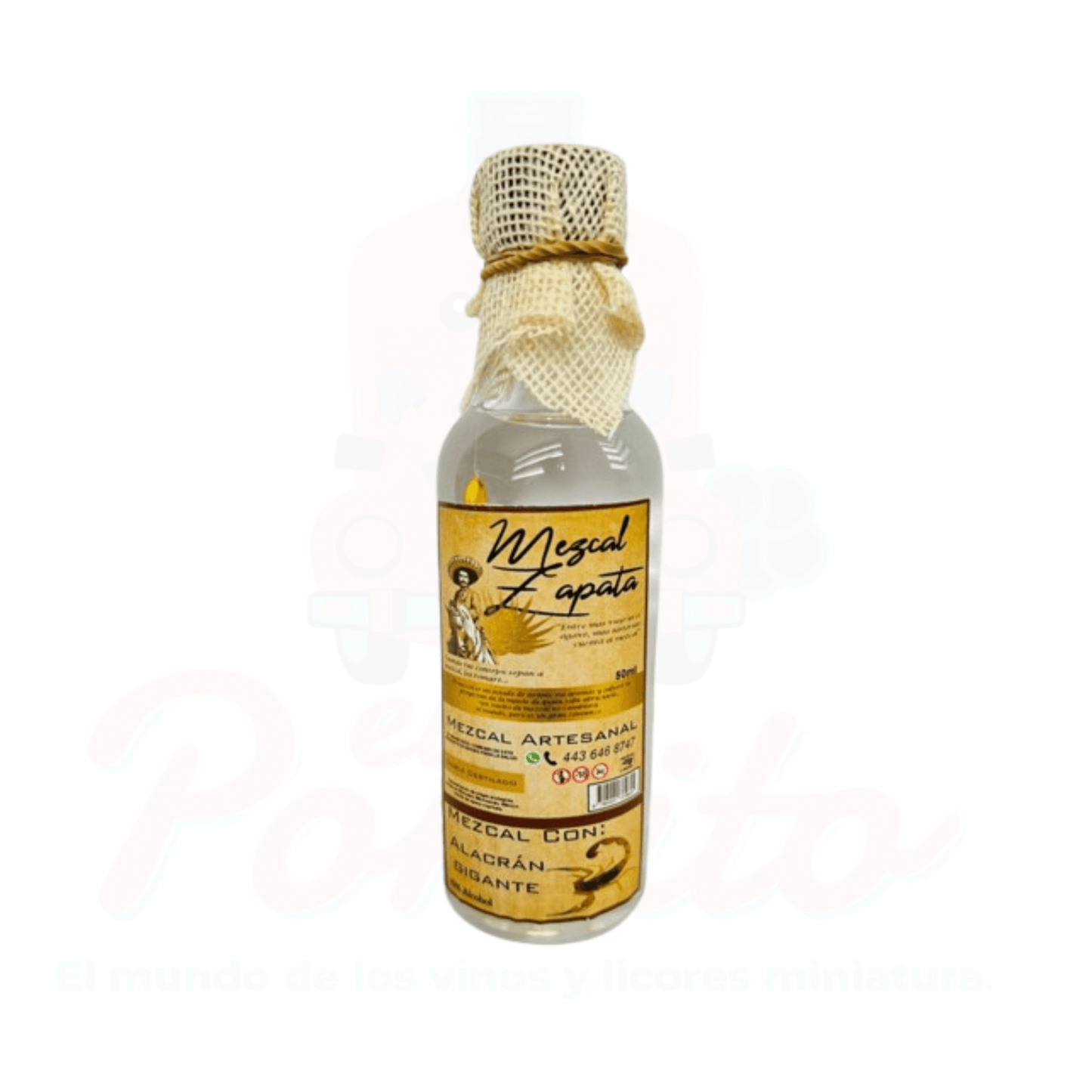 Mini Mezcal Zapata Con Alacrán 50ml.
