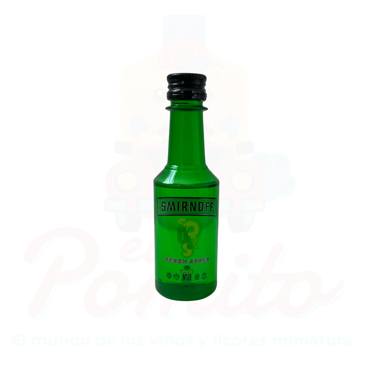 Mini Vodka Smirnoff Green Apple 50 ml. (Verde)